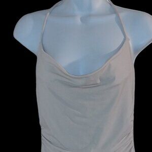 Charlotte Ruse New Beige Dress size medium flowy hem Fun